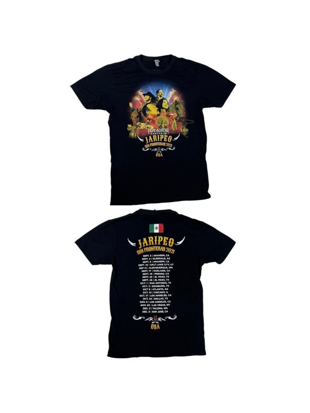 Pepe Aguilar Jaripeo Sin Fronteras 2021 Shirt Women's Medium Black Tour